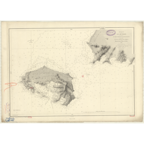 Reproduction carte marine ancienne Shom - 3612 - pERIM (île), MEYUN (île), BAB-EL-MANDEB (Détroit) - INDIEN (Océan),