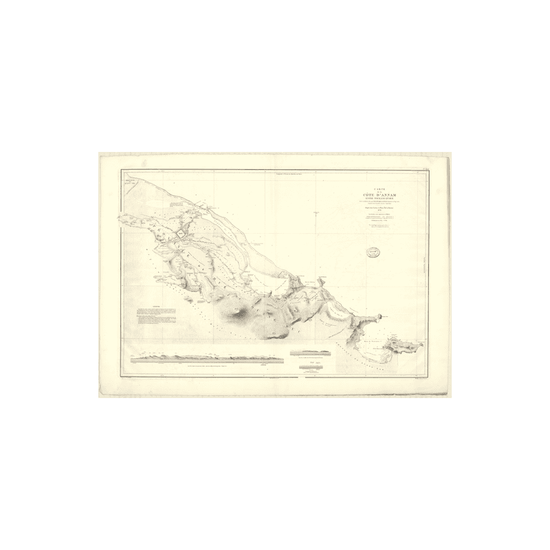 Reproduction carte marine ancienne Shom - 3640 - ANNAM, de NANG, HUE - VIETNAM - pACIFIQUE,CHINE (Mer) - (1878 - 1882)