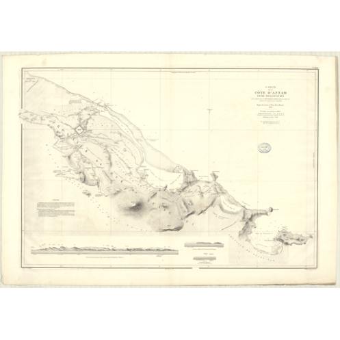 Reproduction carte marine ancienne Shom - 3640 - ANNAM, de NANG, HUE - VIETNAM - pACIFIQUE,CHINE (Mer) - (1878 - 1882)