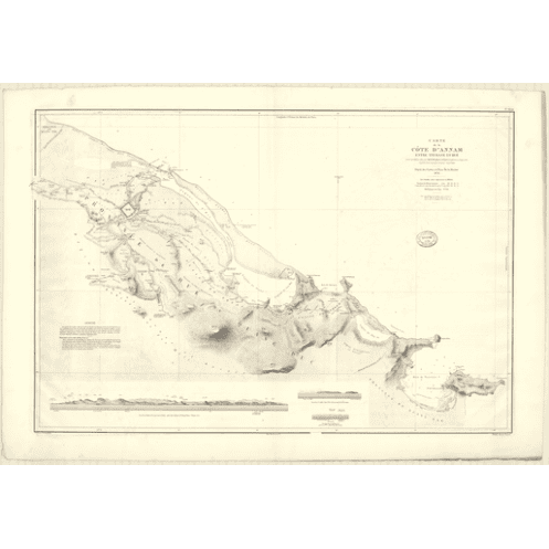 Reproduction carte marine ancienne Shom - 3640 - ANNAM, de NANG, HUE - VIETNAM - pACIFIQUE,CHINE (Mer) - (1878 - 1882)