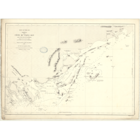 Reproduction carte marine ancienne Shom - 3644 - TONG-KIN (Golfe), TONKIN (Golfe), TONG-KIN, pAKLUNG (Cap), CAC, BA - VI