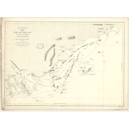 Carte marine ancienne - 3644 - TONG-KIN (Golfe), TONKIN (Golfe), TONG-KIN, PAKLUNG (Cap), CAC, BA - VIETNAM - PACIFIQUE - (1878