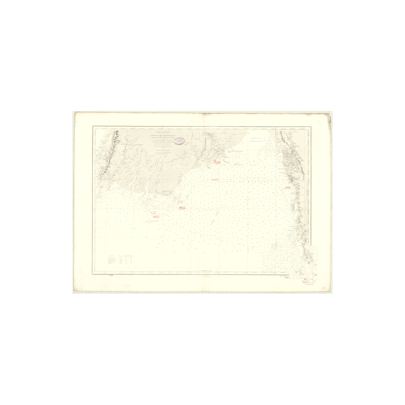 Carte marine ancienne - 3649 - MARTABAN (Golfe), NEGRAIS (Cap), HINZEBAK (île) - BIRMANIE - INDIEN (Océan), BENGALE (Golfe) - (1