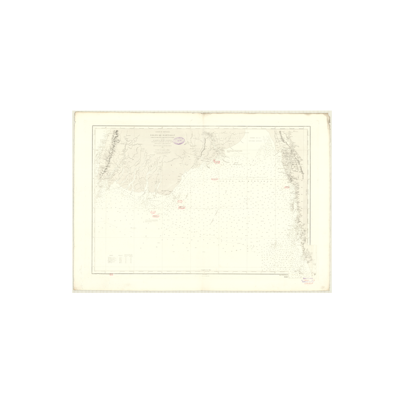 Reproduction carte marine ancienne - 3649 - MARTABAN (Golfe), NEGRAIS (Cap), HINZEBAK (île) - BIRMANIE - INDIEN (Océan), BENGALE