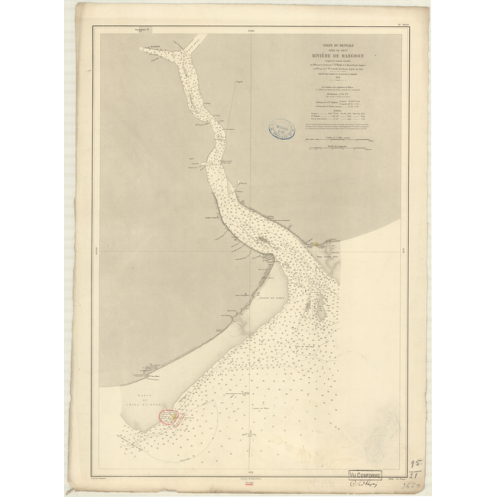 Reproduction of old nautical chart - 3650 - PEGU, MARTABAN (Golfe), RANGOON (Rivière) - BIRMANIE - INDIEN (Océan), BENGALE (Golf