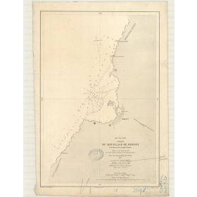 Reproduction carte marine ancienne Shom - 3698 - GRANDE COMORE (île - Côte Ouest), MORONI (Mouillage) - COMORES - INDI