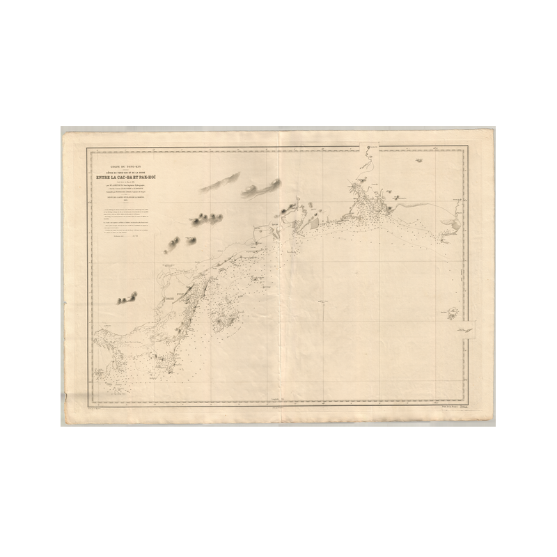 Reproduction carte marine ancienne Shom - 3944 - TONG-KIN (Golfe), TONKIN (Golfe), TONKIN, CAC, BA, pAK, HOI - CHINE,VIE