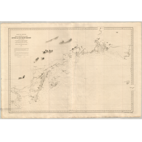 Reproduction carte marine ancienne Shom - 3944 - TONG-KIN (Golfe), TONKIN (Golfe), TONKIN, CAC, BA, pAK, HOI - CHINE,VIE