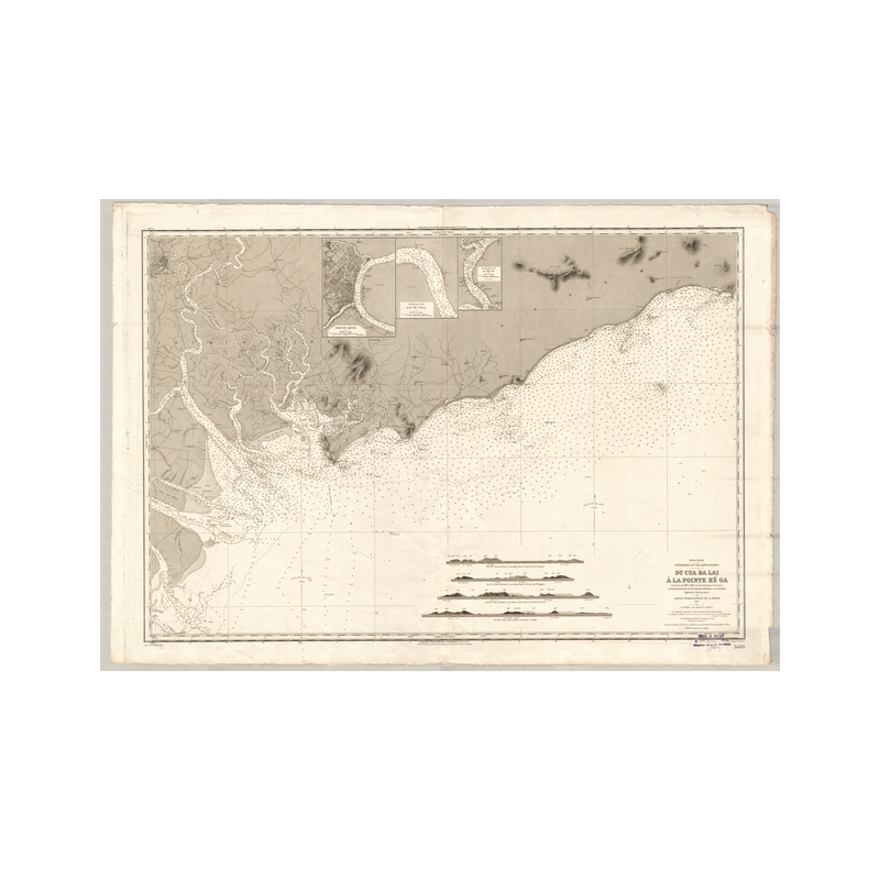 Reproduction carte marine ancienne Shom - 5495 - SAINT-JACQUES (Cap - Abords), CUA BA LAI, KE GA (Pointe) - INDOCHINE,VI