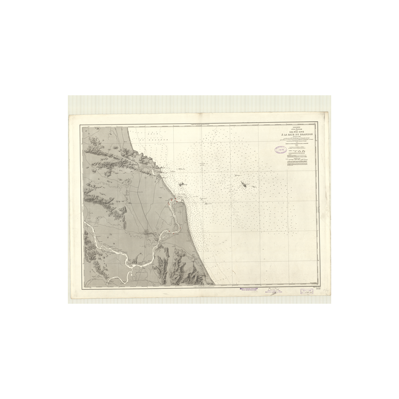 Reproduction carte marine ancienne Shom - 5658 - ANNAM, NUI ONG, BRANDON (Baie) - INDOCHINE,VIETNAM - pACIFIQUE,CHINE (M