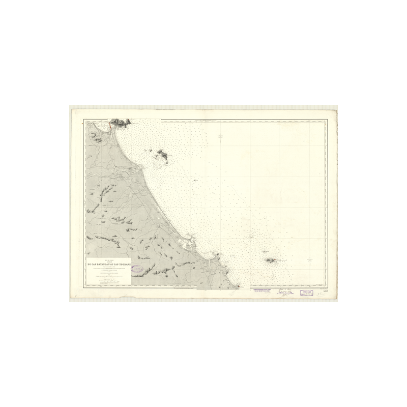 Reproduction carte marine ancienne Shom - 5659 - ANNAM, BATANGAN (Cap), TOURANE (Cap) - VIETNAM - pACIFIQUE,CHINE (Mer)