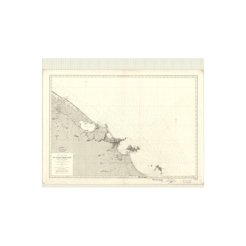 Carte marine ancienne - 5660 - ANNAM, TOURANE (Abords), d'-NANG (Abords), CULAO CHAM, HUE - VIETNAM -