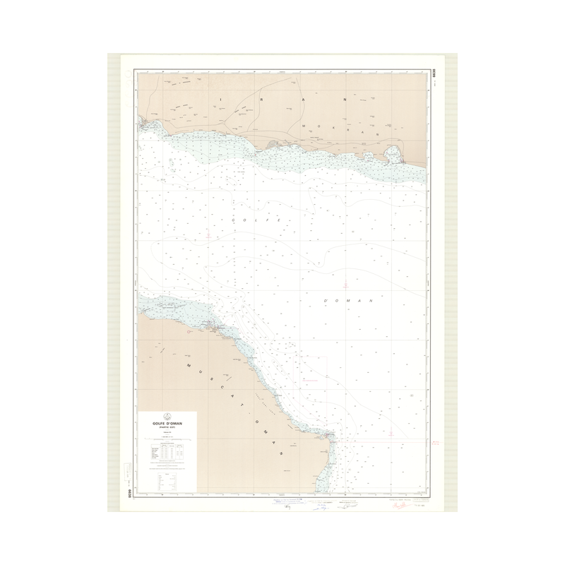 Reproduction of old nautical chart - 6638 - IRAN (Côte Sud), OMAN (Côte Nord-Est) - INDIEN (Océan), OMAN (Golfe) - (1976 - 1999)