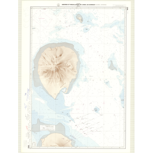 Reproduction carte marine ancienne Shom - 6642 - JABAL AZ ZANNAH (Mouillages - Abords), d'EBEL d'ANNA (Mouillages - Abor