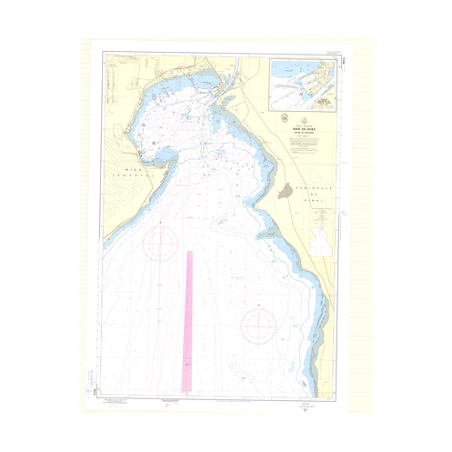 Reproduction carte marine ancienne Shom - 7013 - SUEZ (Baie) - EGYPTE - INDIEN (Océan),ROUGE (Mer) - (1986 - 2013)