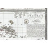 Reproduction of old nautical chart of Polynesia in 1826