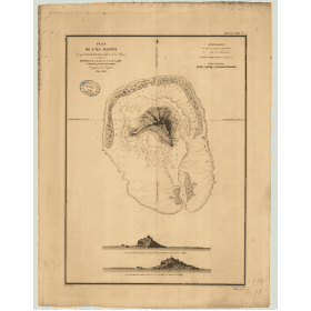 Reproduction carte marine ancienne Shom - 688 - SOCIETE (îles), MAUPITI (île) - pOLYNESIE FRANCAISE - pACIFIQUE - (182