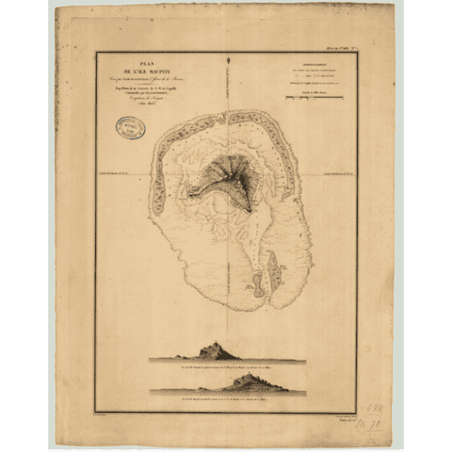 Carte marine ancienne - 688 - SOCIETE (îles), MAUPITI (île) - POLYNESIE FRANCAISE - PACIFIQUE - (1827 - ?)