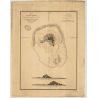 Reproduction carte marine ancienne Shom - 688 - SOCIETE (îles), MAUPITI (île) - pOLYNESIE FRANCAISE - pACIFIQUE - (182