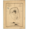 Reproduction carte marine ancienne Shom - 688 - SOCIETE (îles), MAUPITI (île) - pOLYNESIE FRANCAISE - pACIFIQUE - (182