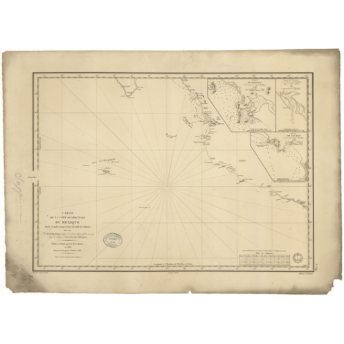 Reproduction carte marine ancienne - 840 - SAINT LUCAS (Cap), ACAPULCO - MEXIQUE (Côte Ouest) - PACIFIQUE, AMERIQUE DU NORD (Côt Reproduction carte marine ancienne - 840 - SAINT LUCAS (Cap), ACAPULCO - MEXIQUE (Côte Ouest) - PACIFIQUE, AMERIQUE DU NORD (Côt