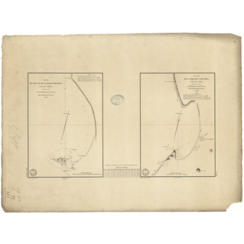 Reproduction of old nautical chart - 843 - COQUIMBO (Baie) - CHILI - PACIFIQUE, AMERIQUE DU SUD (Côte Ouest), AMERIQUE DU SUD (C