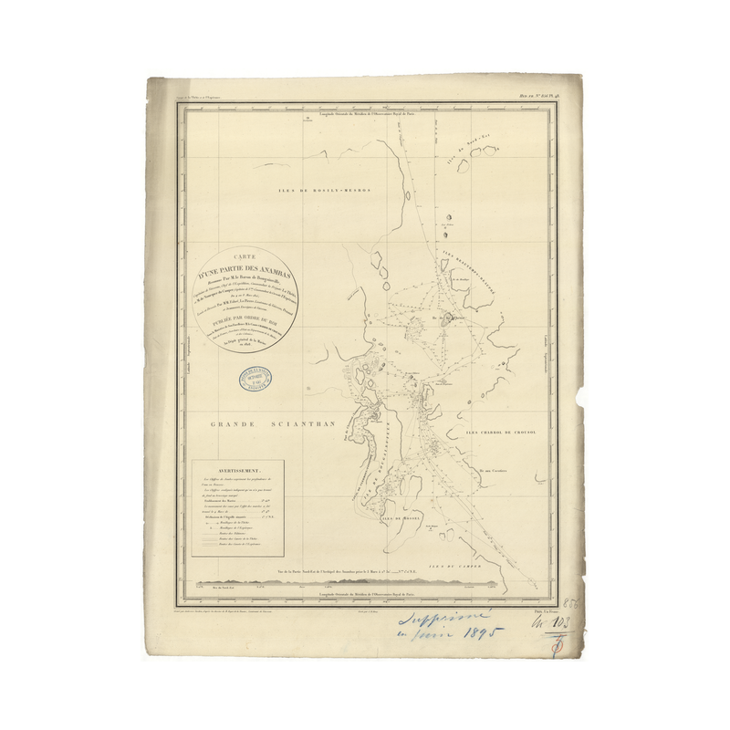 Reproduction carte marine ancienne - 856 - ANAMBAS (Archipel) - PACIFIQUE, CHINE (Mer) - (1828 - 1895)