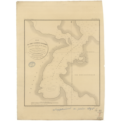 Reproduction carte marine ancienne Shom - 857 - ANAMBAS (Archipel), CLERMONT-TONNERRE (Port), SALAT SIMANG - pACIFIQUE,C