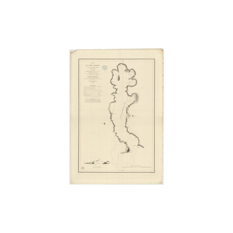 Reproduction carte marine ancienne Shom - 909 - BANKS (Presqu'île), AKAROA (Port) - NOUVELLE-ZELANDE - pACIFIQUE - (184