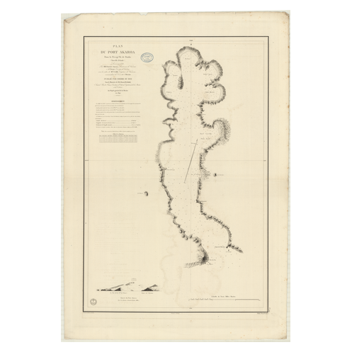 Reproduction carte marine ancienne Shom - 909 - BANKS (Presqu'île), AKAROA (Port) - NOUVELLE-ZELANDE - pACIFIQUE - (184