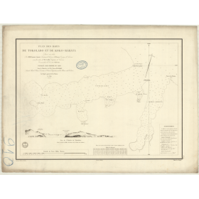 Reproduction carte marine ancienne Shom - 910 - TOKOLABO (Baie), KOKO-RARATA (Baie), pEGASUS (Baie), LYTTELTON (Port) -