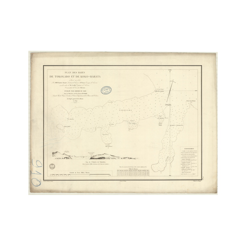 Reproduction carte marine ancienne - 910 - TOKOLABO (Baie), KOKO-RARATA (Baie), PEGASUS (Baie), LYTTELTON (Port) - NOUVELLE-ZELA