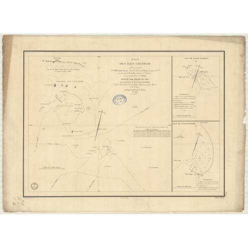 Reproduction carte marine ancienne - 911 - CHATHAM (îles) - NOUVELLE-ZELANDE - PACIFIQUE - (1840 - 1874) Reproduction carte marine ancienne - 911 - CHATHAM (îles) - NOUVELLE-ZELANDE - PACIFIQUE - (1840 - 1874)
