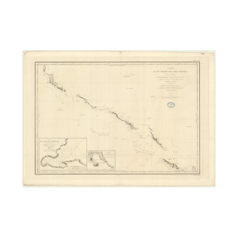 Reproduction carte marine ancienne Shom - 913 - MELANESIE,SALOMON (îles) - pACIFIQUE,SALOMON (Mer) - (1838 - 1986)