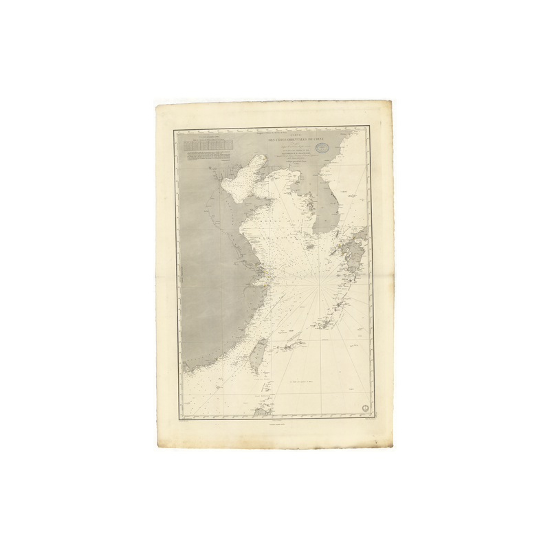 Reproduction carte marine ancienne Shom - 957 - CHINE,COREE,COREE - pACIFIQUE,JAUNE (Mer) - (1842 - 1903)