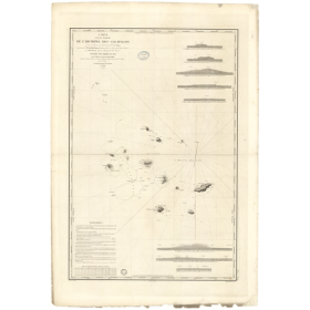 Reproduction carte marine ancienne Shom - 961 - GALAPAGOS (Archipel) - pACIFIQUE - (1842 - 1886)