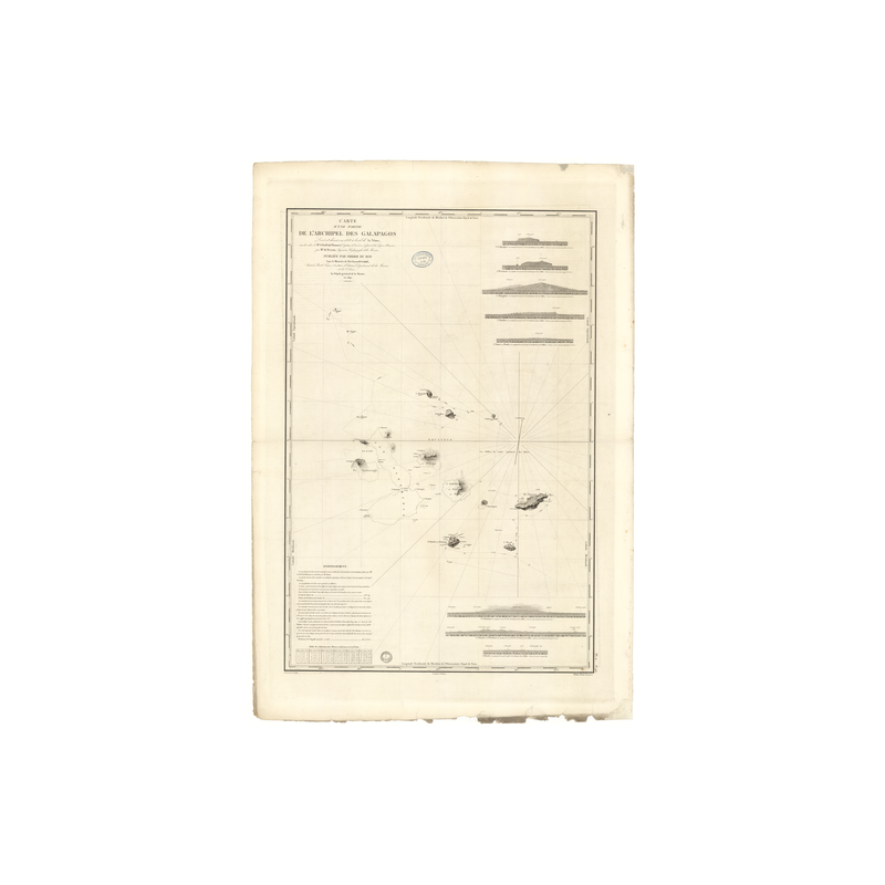 Reproduction carte marine ancienne - 961 - GALAPAGOS (Archipel) - PACIFIQUE - (1842 - 1886)