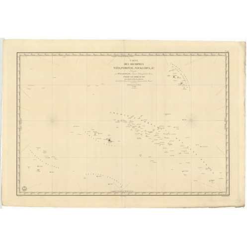 Reproduction carte marine ancienne - 985 - TAHITI (Archipel), SOCIETE (îles), POMOTOU (Archipel), TUAMOTU (Archipel), NOUKA-HIVA Reproduction carte marine ancienne - 985 - TAHITI (Archipel), SOCIETE (îles), POMOTOU (Archipel), TUAMOTU (Archipel), NOUKA-HIVA