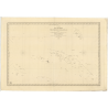 Reproduction carte marine ancienne - 985 - TAHITI (Archipel), SOCIETE (îles), POMOTOU (Archipel), TUAMOTU (Archipel), NOUKA-HIVA