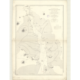 Reproduction carte marine ancienne Shom - 2747 - BOISEE (Ile - Mouillage), SIEROU (Bassin) - COREE (Côte Ouest) - pACIF