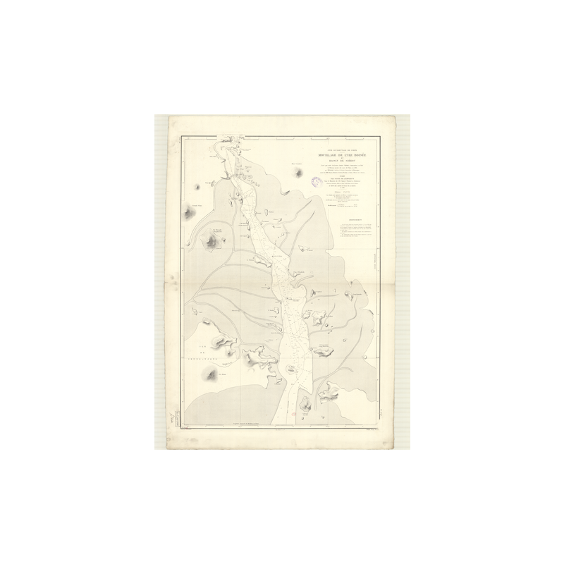 Reproduction carte marine ancienne - 2747 - BOISEE (Ile - Mouillage), SIEROU (Bassin) - COREE (Côte Ouest) - PACIFIQUE, JAUNE (M