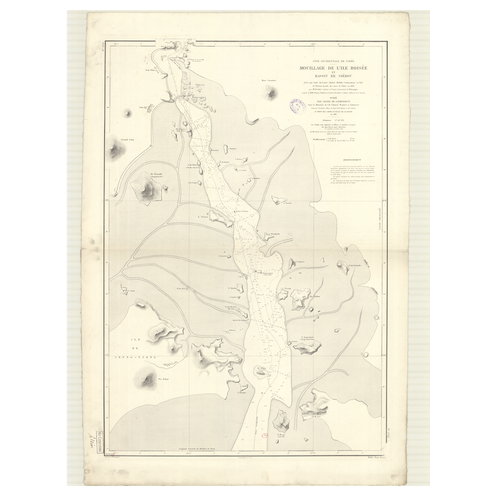 Carte marine ancienne - 2747 - BOISEE (Ile - Mouillage), SIEROU (Bassin) - COREE (Côte Ouest) - PACIFIQUE, JAUNE (Mer) - (1868 -