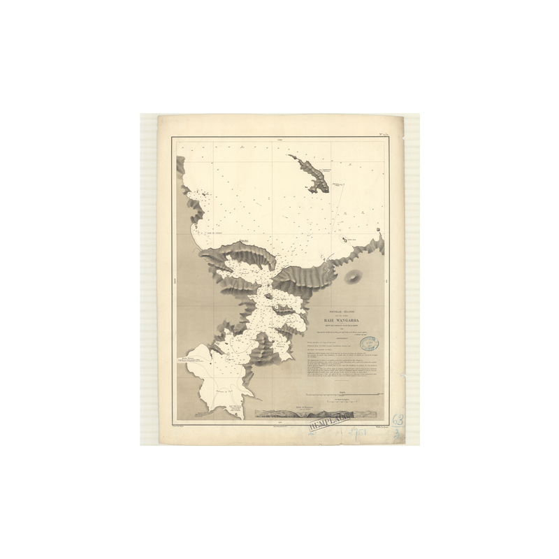 Reproduction carte marine ancienne Shom - 2751 - NORD (île), WANGAROA (Baie) - NOUVELLE-ZELANDE - pACIFIQUE,TASMAN (Mer