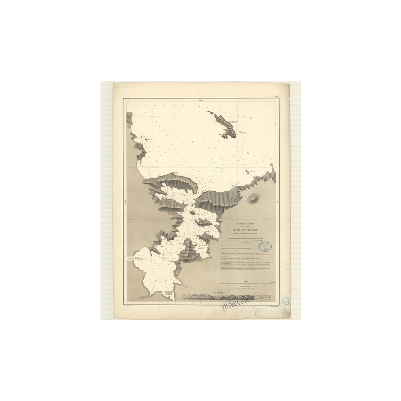 Reproduction carte marine ancienne - 2751 - NORD (île), WANGAROA (Baie) - NOUVELLE-ZELANDE - PACIFIQUE, TASMAN (Mer) - (1868 - ?