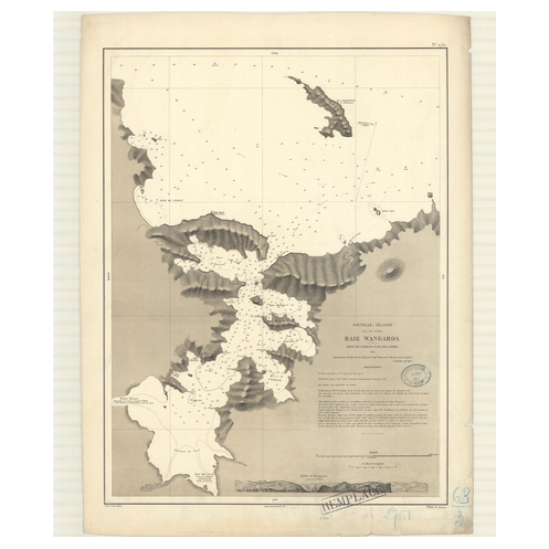Reproduction carte marine ancienne Shom - 2751 - NORD (île), WANGAROA (Baie) - NOUVELLE-ZELANDE - pACIFIQUE,TASMAN (Mer