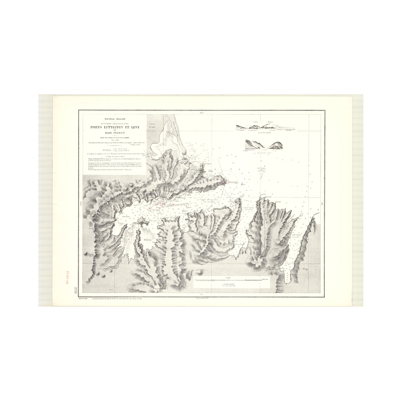 Carte marine ancienne - 2752 - SUD (île), BANKS (Presqu'île), LYTTELTON (Port), LEVY (Port) - NOUVELLE-ZELANDE - PACIFIQUE, TASM