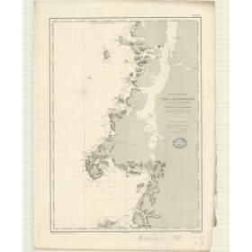 Carte marine ancienne - 2757 - PATAGONIE (Côte Ouest), FORSYTH (île), GUAIANECO (îles) - CHILI - PACIFIQUE, AMERIQUE DU SUD (Côt