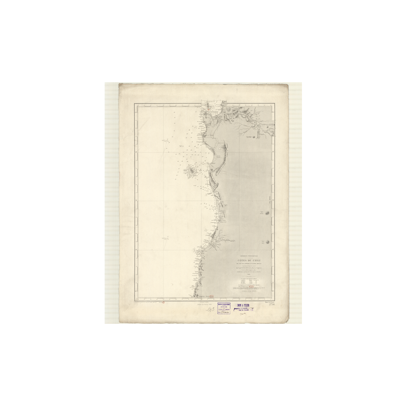 Reproduction carte marine ancienne Shom - 2758 - ARAUCO (Baie), SAN ANTONIO (Cap) - CHILI - pACIFIQUE,AMERIQUE de SUD (C