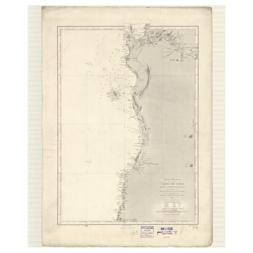 Reproduction carte marine ancienne Shom - 2758 - ARAUCO (Baie), SAN ANTONIO (Cap) - CHILI - pACIFIQUE,AMERIQUE de SUD (C