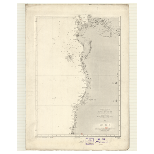 Carte marine ancienne - 2758 - ARAUCO (Baie), SAN ANTONIO (Cap) - CHILI - PACIFIQUE, AMERIQUE DU SUD (Côte Ouest), AMERIQUE DU S